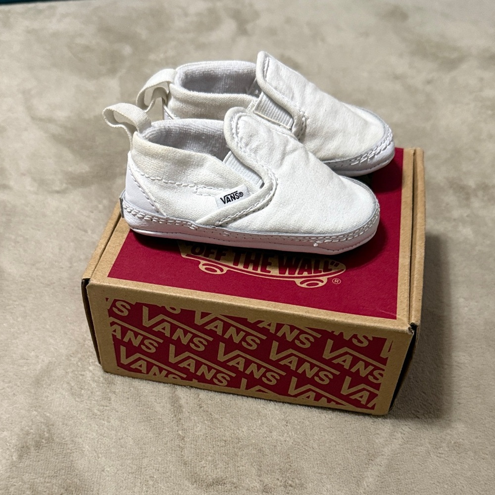 Vans Baby Classic White Slip-On Sneakers